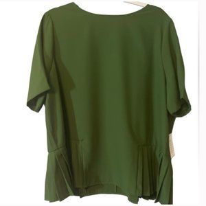 Eloquii Green Blouse with side pleats, women's size 16, NWT